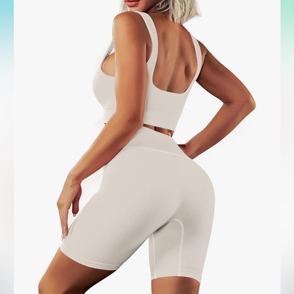 Cream Ribbed 2-Piece Set - Picture 2 of 3